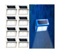 Lunartec 8 appliques solaires LED rectangulaires en acier