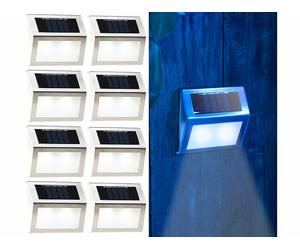 Lunartec 8 appliques solaires LED rectangulaires en acier