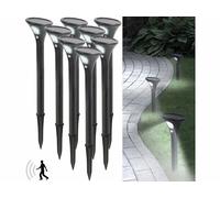 Lunartec 8 bornes lumineuses solaires avec capteur de mouvement - blanc froid