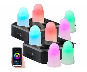 Lunartec 8 bougies LED RVBB connectées étanches rechargeables LEDK-4