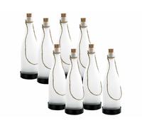 Lunartec 8 bouteilles à LED solaires - blanc chaud