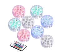 Lunartec 8 lampes immersibles à LED RVB avec télécommandes - 75 mm