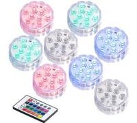 Lunartec : 8 lampes immersibles à LED RVB avec télécommandes - 75 mm