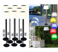 Lunartec 8 lampes sur pied solaires télécommandées LED RVB CCT