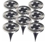 Lunartec : 8 spots solaires 200 lm avec piquet