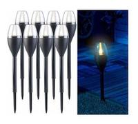 Lunartec 8 torches de jardin solaires à LED aspect flamme