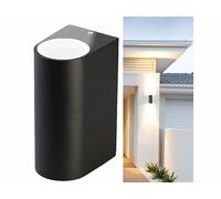 Lunartec Applique murale arrondie double faisceau up & down culot GU10 - noir