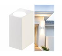 Lunartec Applique murale carrée double faisceau up & down culot GU10 - blanc