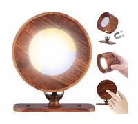 Lunartec Applique murale rechargeable avec LED CCT à intensité variable - aspect noyer