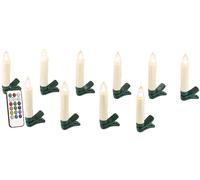 Bougies à LED pour sapin de Noël avec télécommande infrarouge - x10 - blanc [Lunartec]