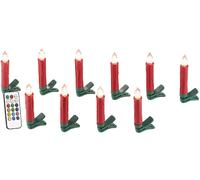 Lunartec Bougies à LED pour sapin de Noël avec télécommande infrarouge - x10 - rouge