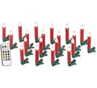 Lunartec Bougies à LED pour sapin de Noël avec télécommande infrarouge - x20 - rouge