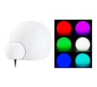 Boule lumineuse à LED solaire télécommandée, RVBB, 60 lm, IP67, diamètre 20 cm [Lunartec]