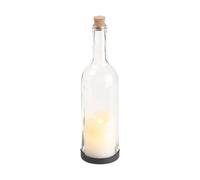 Lunartec Bouteille de vin décorative avec bougie LED vacillante - Classique