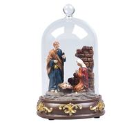 Lunartec Crèche de Noël à LED sous cloche de verre