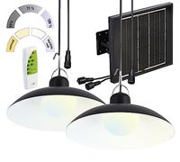 Lunartec Double Lampe Solaire télécommandée à Suspendre, LED Blanc Chaud/Blanc Neutre