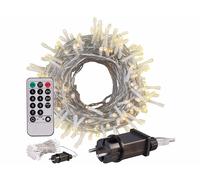 Lunartec Guirlande 200 LED blanc chaud télécommandée - 20 m