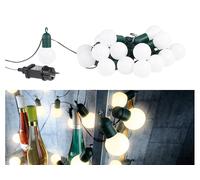 Lunartec Guirlande guinguette 4,75 m 20 ampoules LED 1W - Blanc chaud
