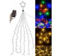 Lunartec : Guirlande lumineuse effet cascade pour sapin de Noël, 180 LED, avec bluetooth & application