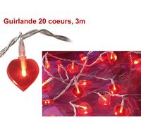 Guirlande lumineuse - LUNARTEC - Love - 3 m - Rouge - 20 ampoules