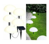 Guirlande lumineuse solaire de sol blanc chaud avec 5 demi-sphères [Lunartec]