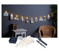 Guirlande porte-photos avec 40 pinces à LED (10 m) - Solaire Blanc G