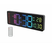 Lunartec Horloge murale et de table numérique RVB télécommandée