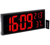 Lunartec Horloge murale : horloge murale et de table LED, horloge jumbo, télécommande, hygro/thermomètre (horloge murale LED, horloges numériques, grand numérique)