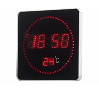 Lunartec Horloge murale radio-pilotée à LED rouges et affichage de la température