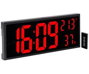 Lunartec Horloge numérique : horloge murale et de table à LED, grande heure, télécommande, hygro/thermomètre (horloge murale LED, horloge murale, grand numérique)