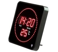 Lunartec Horloge numérique : horloge murale et de table LED plate radio-pilotée, affichage de la température, LED rouges (radio-pilotées, horloge murale numérique, horloge radio-pilotée, mouvement)