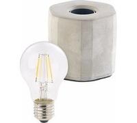 Lunartec : Lampe de table design en béton avec ampoule à filaments LED, E27 Gris G