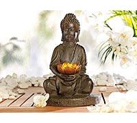 Lunartec - Lampe LED solaire en forme de Bouddha