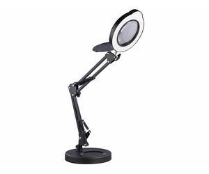 Lunartec Lampe loupe LED grossissement x10 LED CCT avec pince et socle