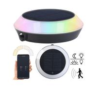 Lunartec Lampe solaire d'extérieur connectée avec LED RVB CCT et détecteur de mouvement