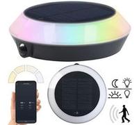 Lunartec : Lampe solaire d'extérieur connectée avec LED RVB CCT et détecteur de mouvement