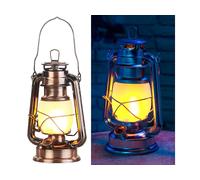 Lampe tempête effet flamme, hauteur 25 cm - Coloris Bronze Lunartec