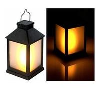 Lunartec : Lanterne de jardin solaire à 32 LED effet flamme Noir G