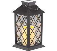 Lunartec : Lanterne de jardin solaire avec bougie décorative à LED effet flamme, capteur d'obscurité G