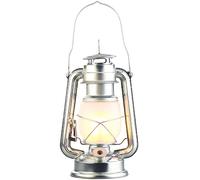 Lunartec : Lanterne tempête LED avec effet de flamme, hauteur 25 cm, argentée Argent G