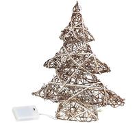 Lunartec Mini Sapin de Noël décoratif en Osier avec LED