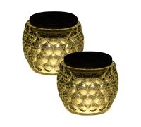 Lunartec Pack de 2 photophores en verre à LED à alimentation solaire, Ø 10 cm "Layna"