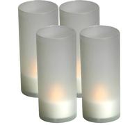 Lunartec Pack de 4 bougies chauffe-plat à LED avec photophore