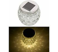Photophore en verre à LED à alimentation solaire, Ø 10 cm "Layna" Lunartec