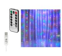 Lunartec Rideau LED RVB USB télécommandé à luminosité variable et 8 modes