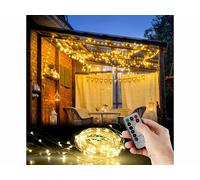 Lunartec Rideau lumineux télécommandé 3x3 m avec 300 LED - blanc chaud