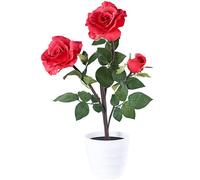 Lunartec Rosier LED 3 fleurs rouge 50cm
