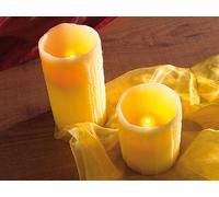 Lunartec Bougies LED à souffler – Set de 2 (10 cm + 15 cm) Jaune