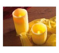 Lunartec Bougies LED à souffler – Set de 2 (10 cm + 15 cm) Jaune