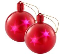 Lunartec Set de 2 boules de Noël avec LED effet 3D - Rouge